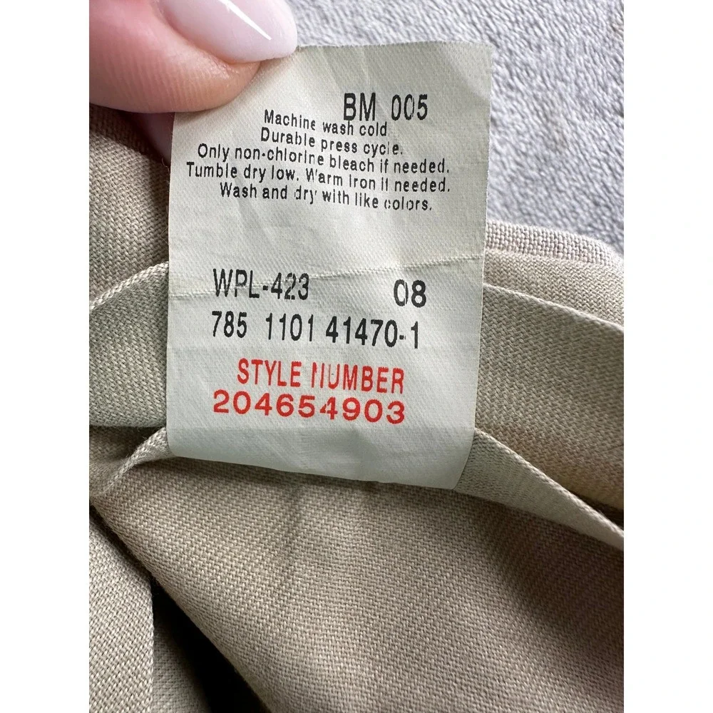 Vintage Y2K Dockers Recode Linen Pants Mens 36x32 Beige Cuffed Blend Trousers